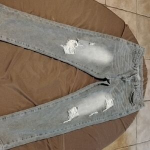 Distressed Gray Jeans